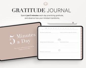 Digital Gratitude Journal, iPad, GoodNotes, Digital Journal, Mindfulness Journal, Self Care, Wellness Journal