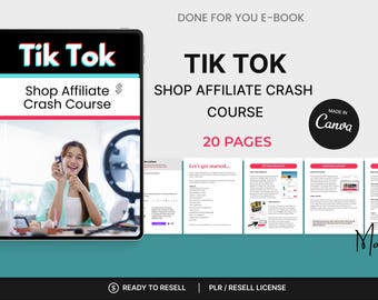 TikTok Shop Affiliate eBook Canva Template: Rebrand & Resell (PLR License)