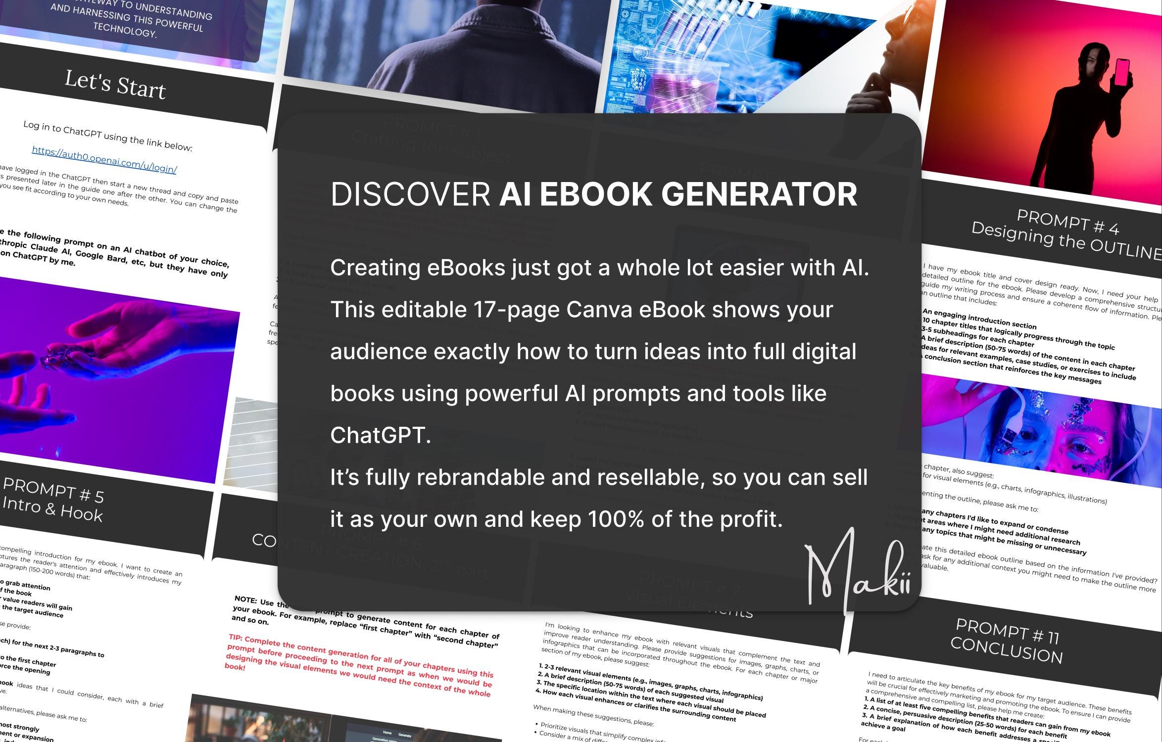 AI Ebook Generator Canva Template: PLR Digital Product Resell Rights - Etsy