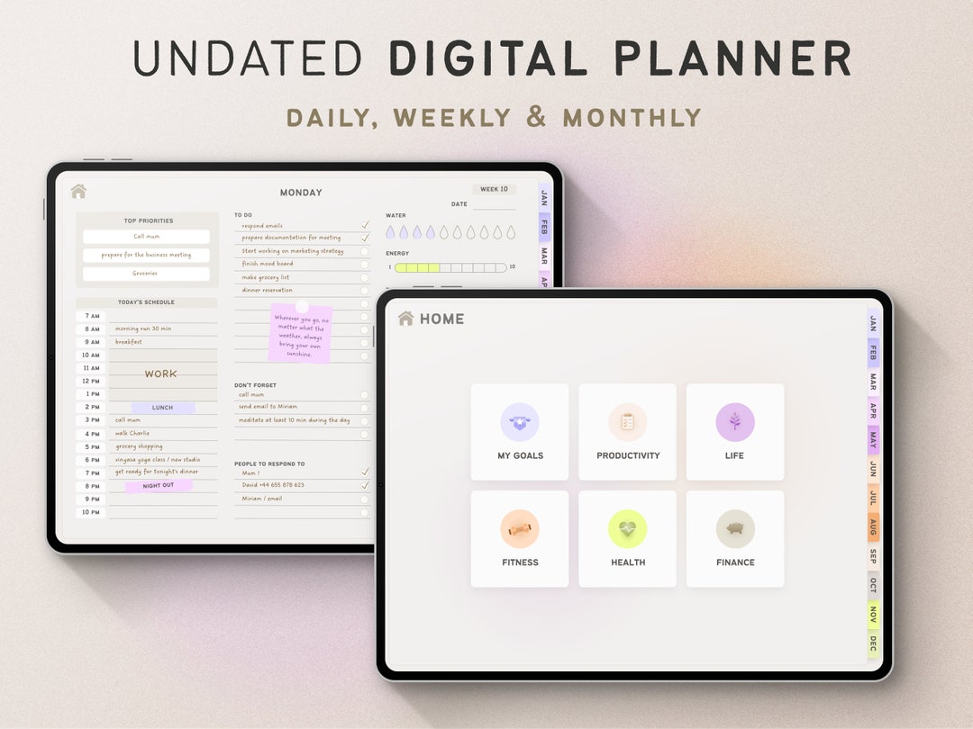 Digital Planner, Goodnotes Planner, Daily, Weekly & Monthly Planner, iPad Planner, Notability