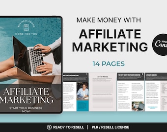Make Money with Affiliate Marketing | Editable Canva PLR eBook | Resell Rights (Instant Download)