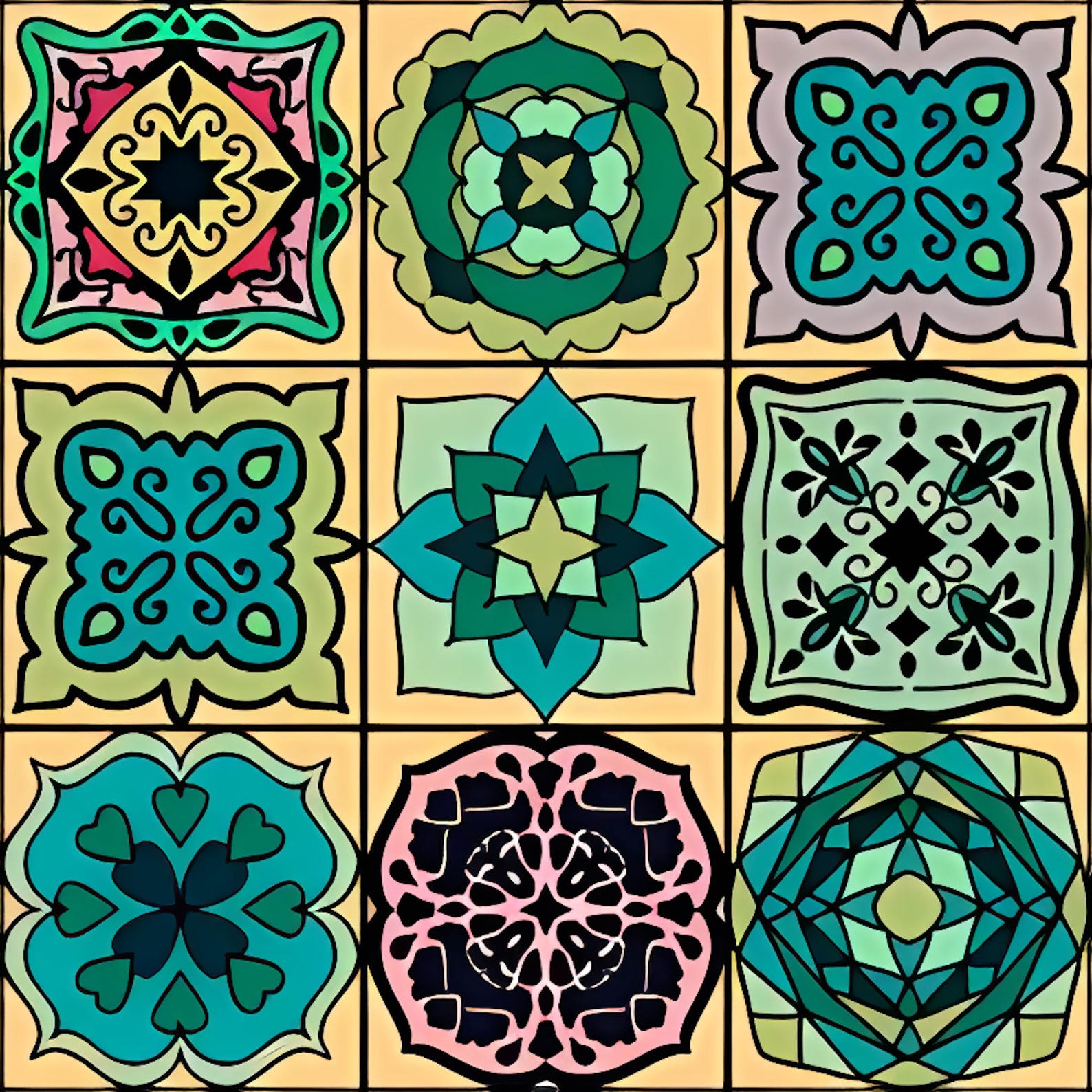 108 Pcs Azule and Talavera Pvc Foam Board Flexible Tiles. Home Decor ...