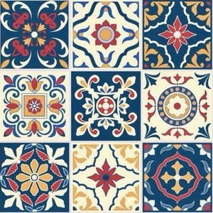 108 Pcs Azule and Talavera Pvc Foam Board Flexible Tiles. Home Decor ...