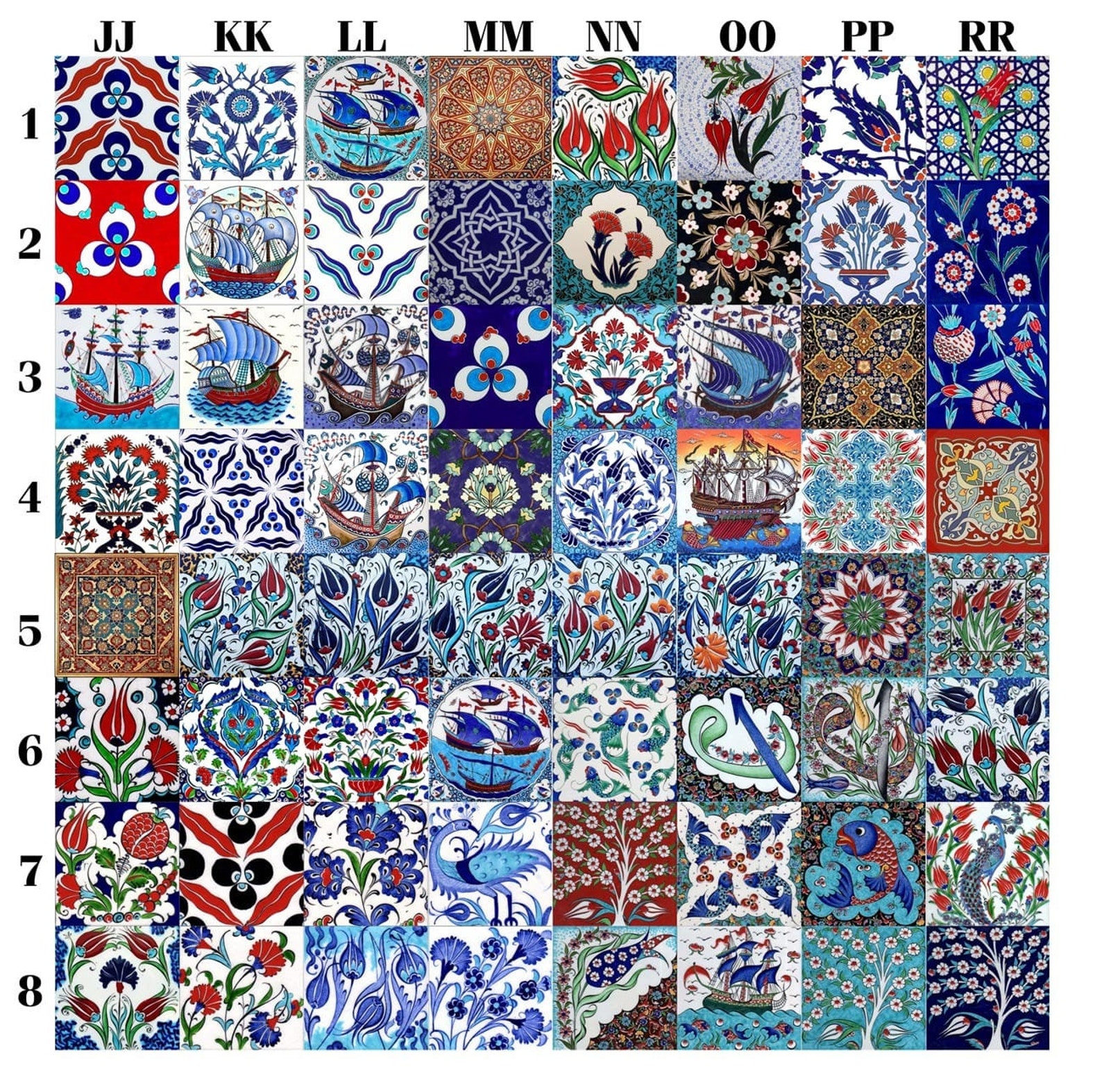 Collection of 576 Pcs Turkish Tiles. Anniversary Gift, Celebration Gift ...
