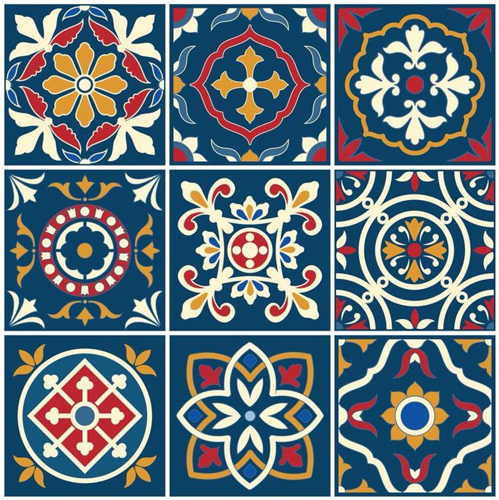 108 Pcs Azule and Talavera Pvc Foam Board Flexible Tiles. Home Decor ...