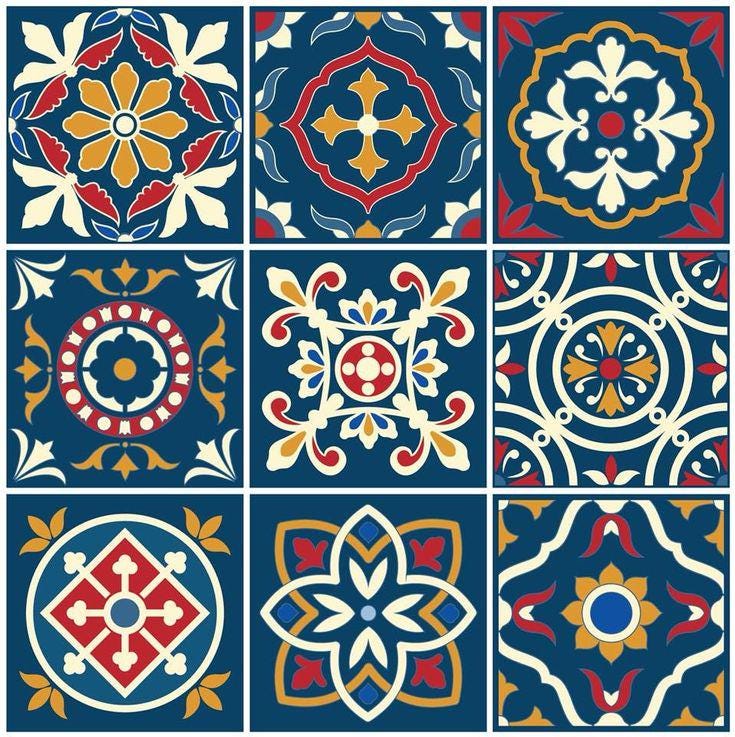 108 Pcs Azule and Talavera Pvc Foam Board Flexible Tiles. Home Decor ...