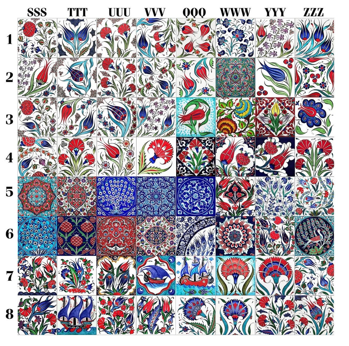 Collection of 576 Pcs Turkish Tiles. Anniversary Gift, Celebration Gift ...