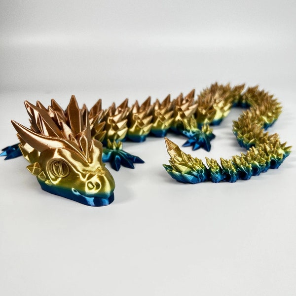 Crystal Dragon Cinderwing3D, STL file for 3D Printing,, STL Print Files, Articulating Flexi Wiggle Pet, Print in Place