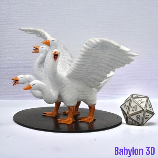 Bird Hydras | Goose Hydra | Turkey Hydra | Monstrosity | Farm Beast | Tabletop RPG  | 3D Printed