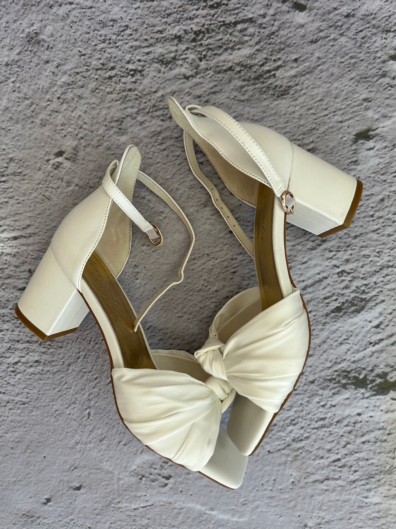 white satin bridal shoe