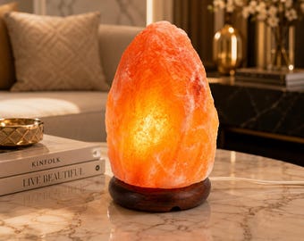 Himalayan Salt Lamp , Natural Pink Salt Rock Lamp, Handcrafted Crystal Night Light, Wellness Home Decor, Bedside Lamp, Housewarming Gift
