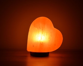 Himalayan Pink Rock Salt Heart Lamp 100% Natural Crystal Salt Heart Night Light Lamp Decorative Gift