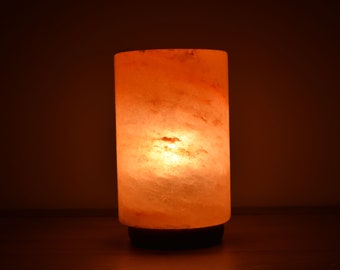 Himalayan Pink Rock Salt Cylinder Lamp 100% Natural Hand Craved Crystal Salt Lamp Tall Round Ionizer Cylinder Plugin Lamp Decorative Gift