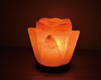 Himalayan Pink Salt Lamp Natural Hand Crafted Flower Lamp Crystal Rock Salt Flower Ionizer Table Lamp Christmas Gift