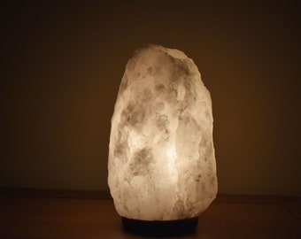 Himalayan White Rock Salt Lamp 100% White Salt Lamp Hand Crafted Lamp Natural Healing Crafted Table Lamp Gift 2-4Kg