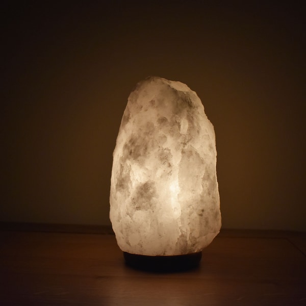 Himalayan White Rock Salt Lamp 100% White Salt Lamp Hand Crafted Lamp Natural Healing Crafted Table Lamp Gift 2-4Kg