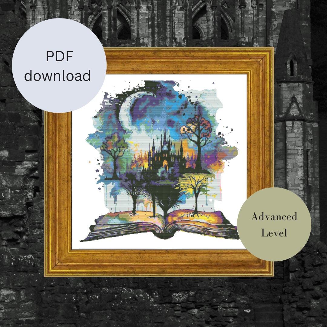 Magic Book Full Coverage Cross Stitch Pattern, Instant Download PDF ...
