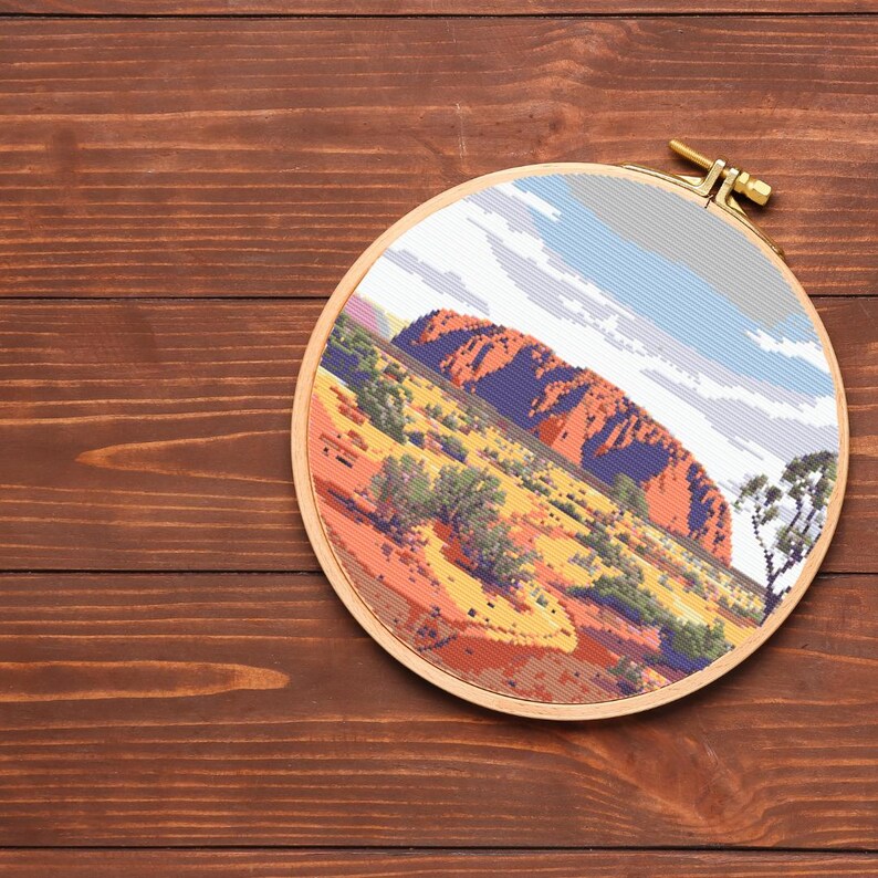 Ayers Rock (uluru) Cross-stitch Pattern | Australian Landmark ...