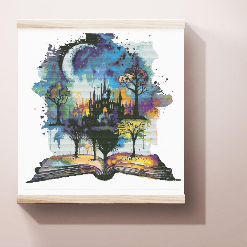 Magic Book Full Coverage Cross Stitch Pattern, Instant Download PDF ...