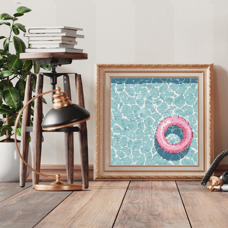 Pastel Pool Cross-stitch Pattern | Beginner Friendly Embroidery ...