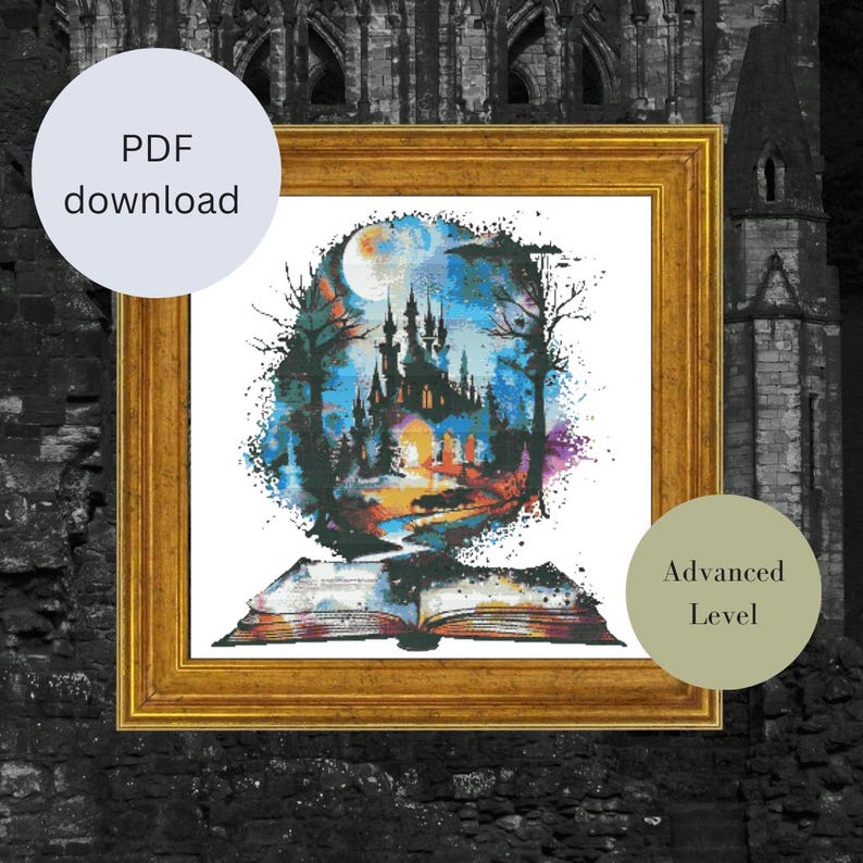 Magic Book Full Coverage Cross Stitch Pattern, Instant Download PDF ...