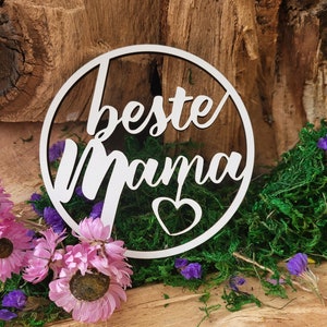 Holzring Deko mit beste Mama in 3 verschiedenen Größen