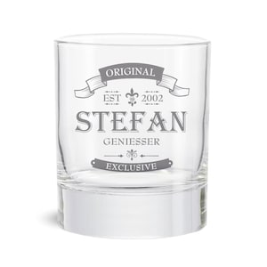 Personalisiertes Whiskey Glas, Trinkglas mit Name, Geschenk für Trauzeugen, Trauzeugen Geschenk, graviertes Glas, Geschenkidee für Männer