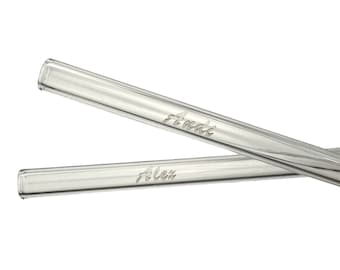 Glas Strohhalm personalisiert | Strohhalm mit Name | Nachhaltiges Geschenk