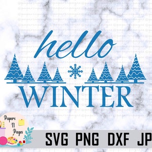 Hola Invierno SVG, Navidad Invierno Deseos SVG, Archivo cortado, Sublimación, Descarga digital (svg/png/jpg/dxf)