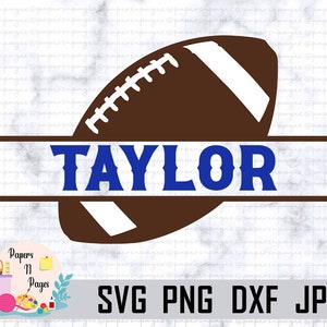 American Football Monogram Name Frame SVG, American Football SVG, Téléchargement numérique pour Cricut, Silhouette (fichiers svg/png/dxf/jpg), Sports SVG