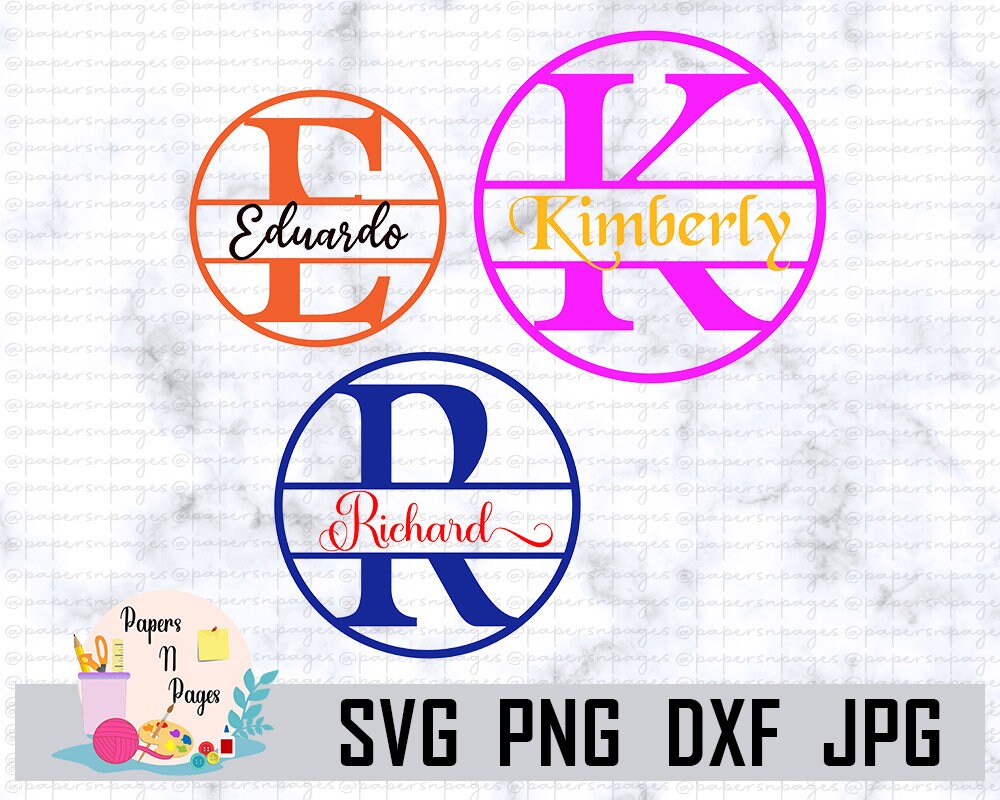 Split Monogram Svg/dxf/png/jpg, Digital Download for Cricut, Silhouette ...