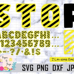 Fuente SVG de construcción, fiesta de cumpleaños de construcción, números SVG de construcción, tema de niños en construcción