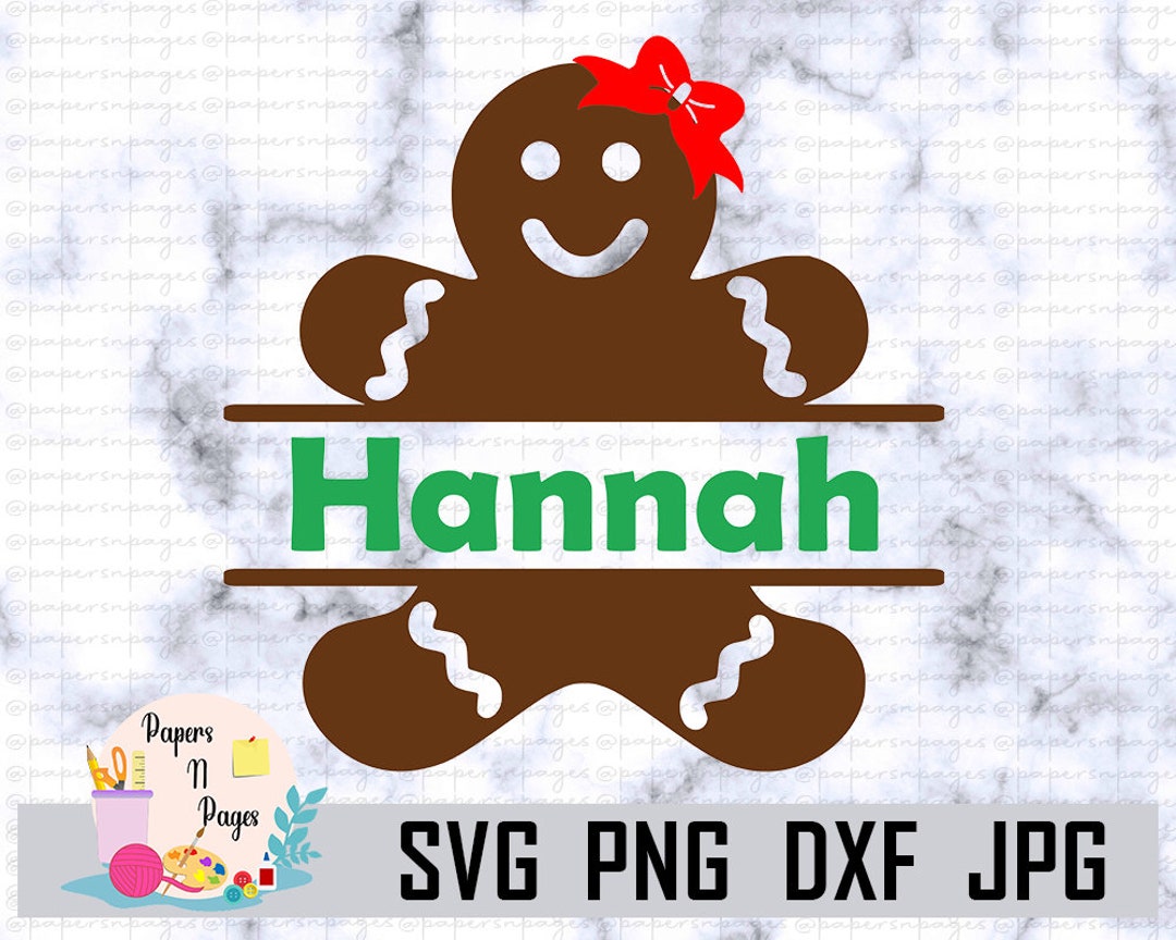 Gingerbread Split Name Frame SVG, Gingerbread SVG, Sublimation Cut ...