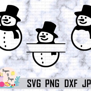 Snowman SVG Bundle, Christmas Snowman SVG, Snowman Cut File for Cricut, Silhouette(3 svg/png/dxf/jpg files)