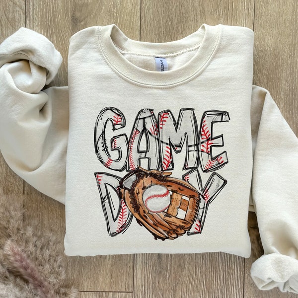 Baseball Sweatshirt, Baseball Game Day Shirt for Women, Baseball Game Day TShirt,Sports Mom Shirt, Mothers Day Gift, Family Baseball Shirt