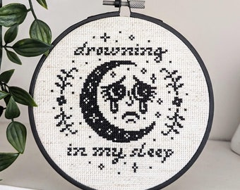 Drowning in my Sleep - Cross Stitch Pattern - PDF Download - Emo, Metal