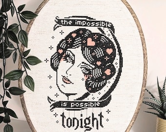 The Impossible is Possible Tonight - Tattoo Girl - Cross Stitch Pattern - PDF Download