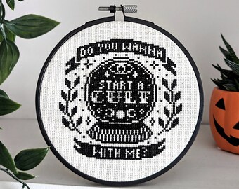 Do You Wanna Start a Cult With Me? - Cross Stitch Pattern - PDF Download - Traditional Tattoo