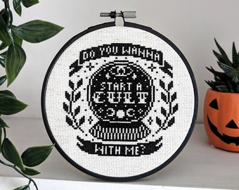 Do You Wanna Start a Cult With Me? - Cross Stitch Pattern - PDF Download - Traditional Tattoo