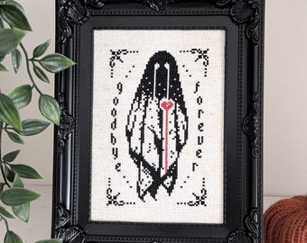 Goodbye Forever - Gothic Crying Ghost - Cross Stitch Pattern - PDF Download