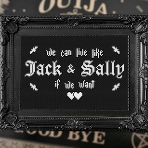 We Can Live Like Jack and Sally If We Want - Cross Stitch Pattern - PDF Download - Blink 182