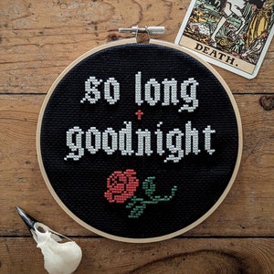 So Long and Goodnight - Cross Stitch Pattern - PDF Download