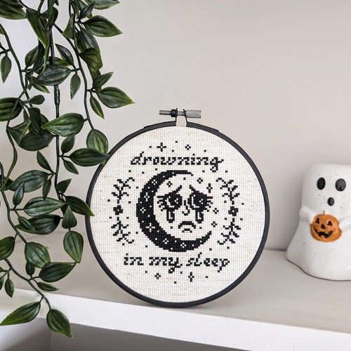 Drowning in my Sleep - Cross Stitch Pattern - PDF Download - Emo, Metal