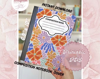 Henri Matisse Inpired Retro Floral Composition Notebook Cover PNG | Back to School PNG | Composition Book | Teacher PNG