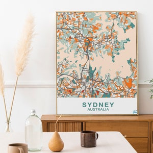 Sydney Australia Travel Map Druck, Stadtplan, Geschenk, Stadtplan, minimalistisch, bedruckbar, DIGITAL DOWNLOAD