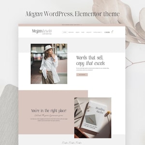 Megan | WordPress website template | Elementor pro templates kit | Feminine WordPress website