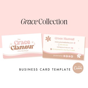 Grace | Business card Canva template | Editable business card | Small business card design | Customizable business card