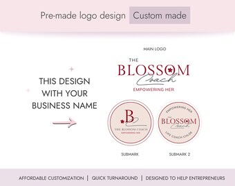 Blossom | Pre-made logo design custom made | Feminine logo design | Customizable logo