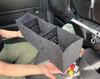 Arela Cockpitbag VW T6.1 Beach Felt Bag Side Compartment Organizer Anthracite, Camper Van Storage, Bulli Accessories, Scratch Protection, Rattle-Free