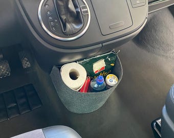VW T5 T6 Multivan Bulli Cockpit Felt Bag in Dark Grey | Car Organizer Bottle Holder Storage Basket for Many Things "NEW"